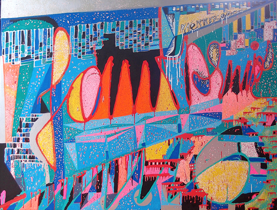 Atterrissage - 116x89cm peinture graffiti art tag 2016 - Dimension Fantasmic