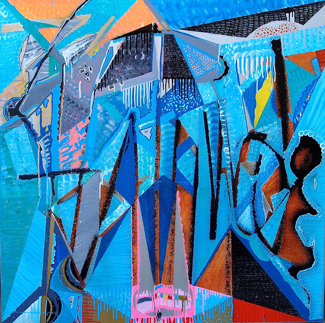 Chipimalos, une pirate - 100x100cm peinture graffiti art tag 2014 - Dimension Fantasmic