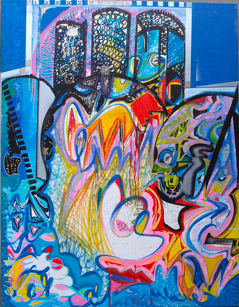 Le Talisman -113x145cm peinture aérosol peinture graffiti 2011 - Dimension Fantasmic