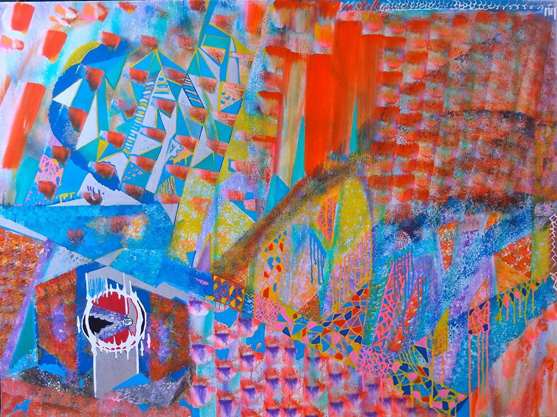 The stained glass windows of the Sagrada Familia - 130x96cm peinture graffiti art tag 2014 - Dimension Fantasmic