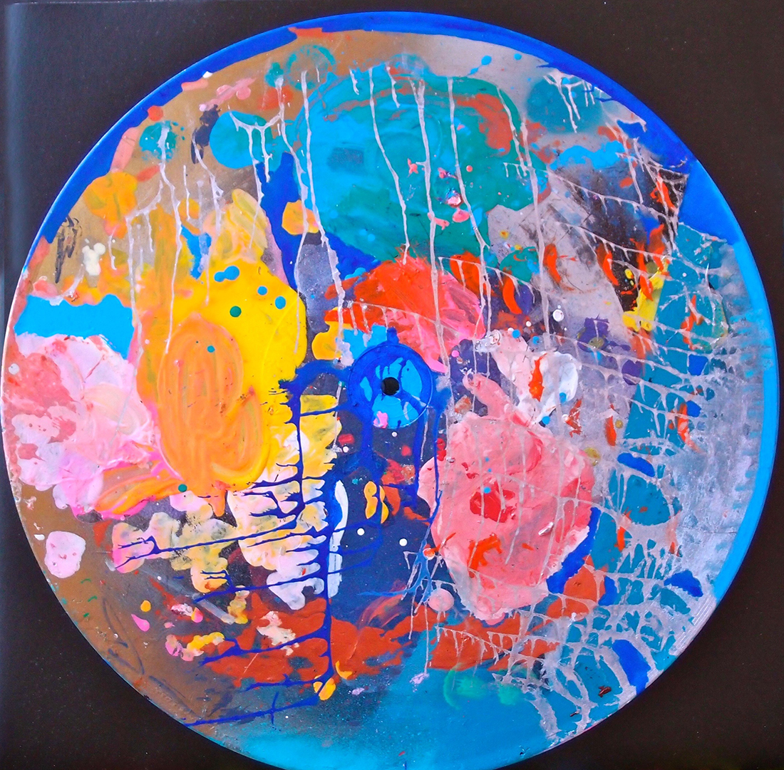 Skeud Le Cosmos VI - 33x33cm peinture graffiti art tag - Dimension Fantasmic