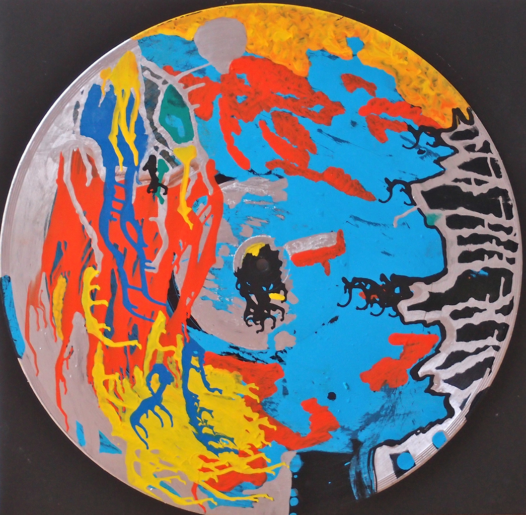 Skeud Le Cosmos II - 33x33cm peinture graffiti art tag - Dimension Fantasmic