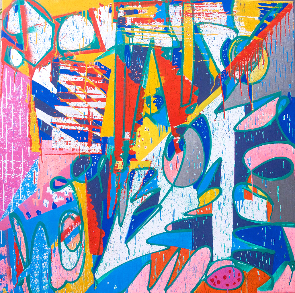 Départ direction nouveaux horizons - 100x100cm Peinture bombe aérosol graffiti - Dimension Fantasmic