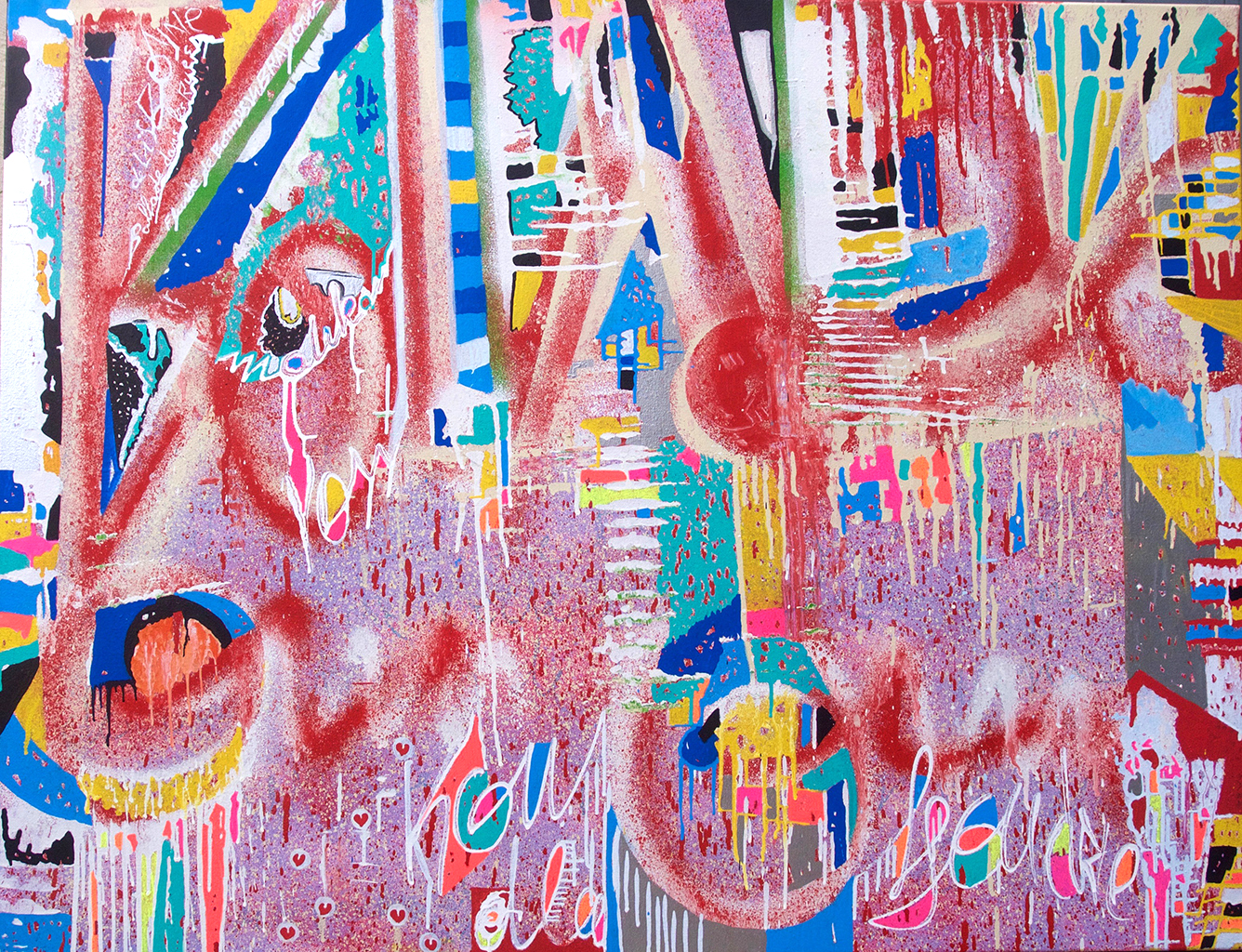Ballade - 116 cm x 89 cm Peinture bombe aérosol graffiti - Dimension Fantasmic